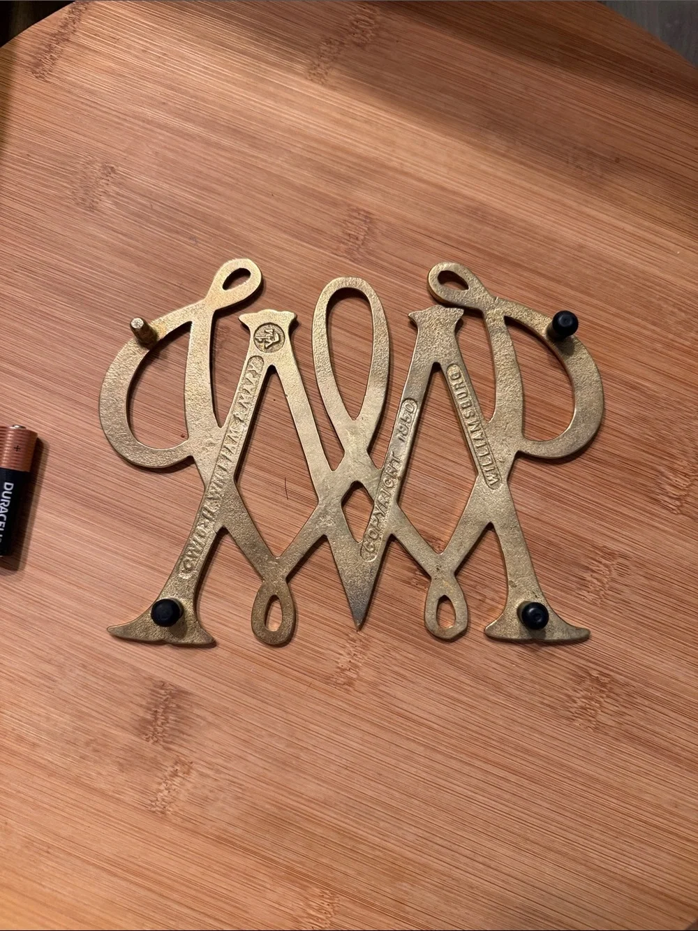 Vintage Brass Williamsburg William & Mary Cypher Trivet - Virginia Metalcrafters